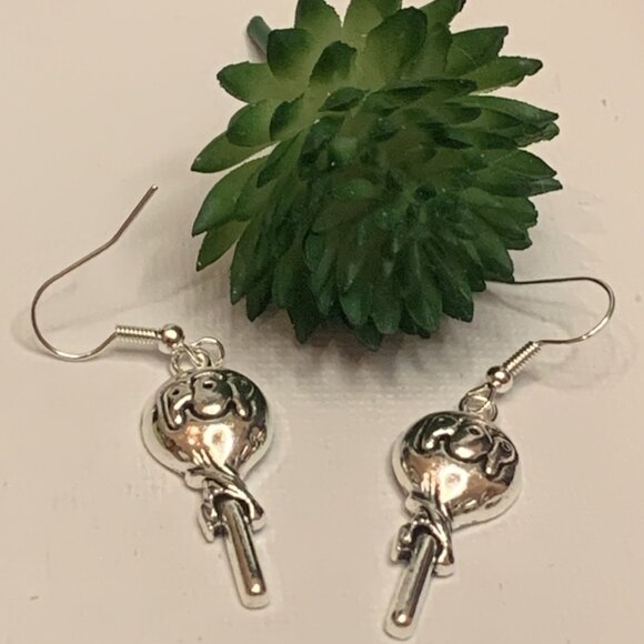 Tootsie Pop Earring, Candy Earring, Funny Food Earring, Gift Idea, Silly Earring - Picture 4 of 5